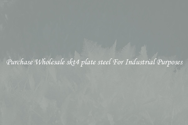 Purchase Wholesale skt4 plate steel For Industrial Purposes
