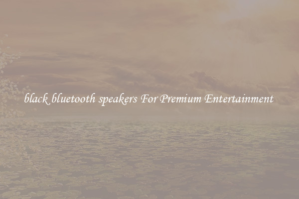 black bluetooth speakers For Premium Entertainment 