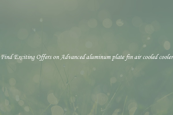 Find Exciting Offers on Advanced aluminum plate fin air cooled cooler