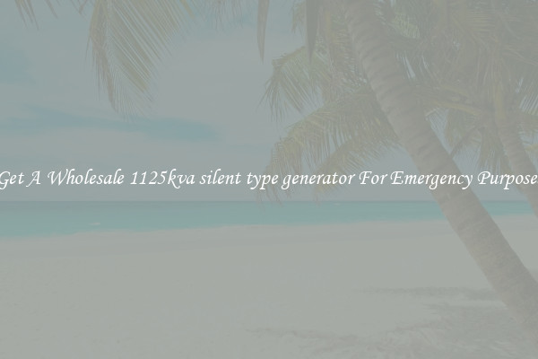 Get A Wholesale 1125kva silent type generator For Emergency Purposes
