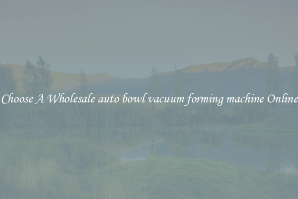 Choose A Wholesale auto bowl vacuum forming machine Online