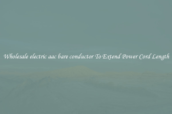 Wholesale electric aac bare conductor To Extend Power Cord Length