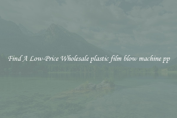 Find A Low-Price Wholesale plastic film blow machine pp
