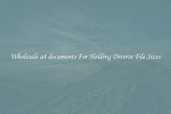 Wholesale a4 documents For Holding Diverse File Sizes