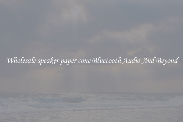 Wholesale speaker paper cone Bluetooth Audio And Beyond