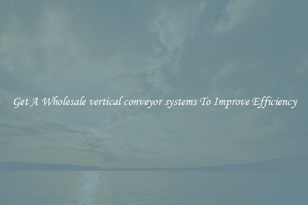 Get A Wholesale vertical conveyor systems To Improve Efficiency