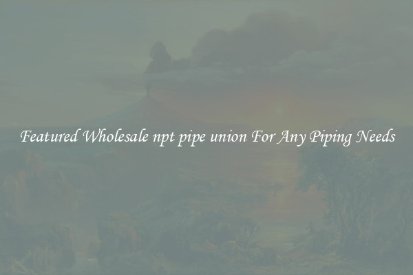Featured Wholesale npt pipe union For Any Piping Needs